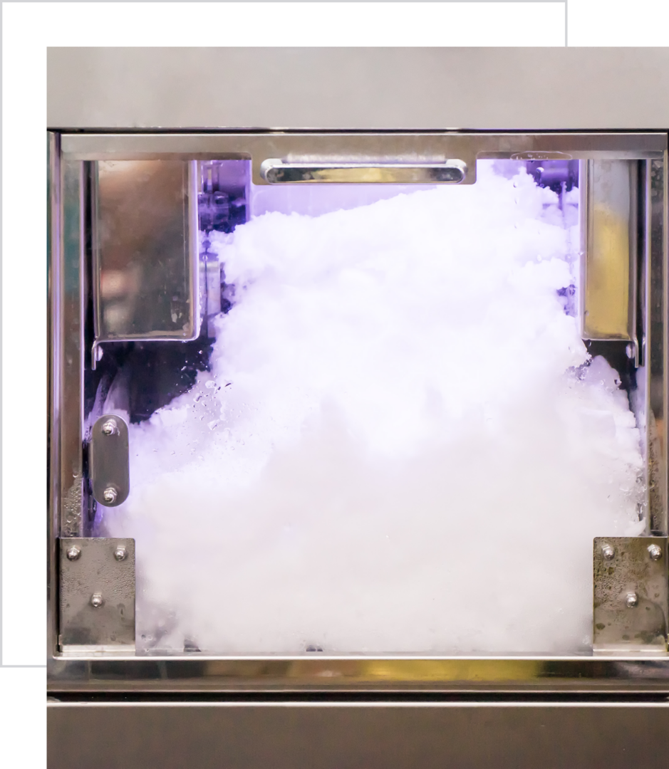 Commercial ice maker with fresh ice
